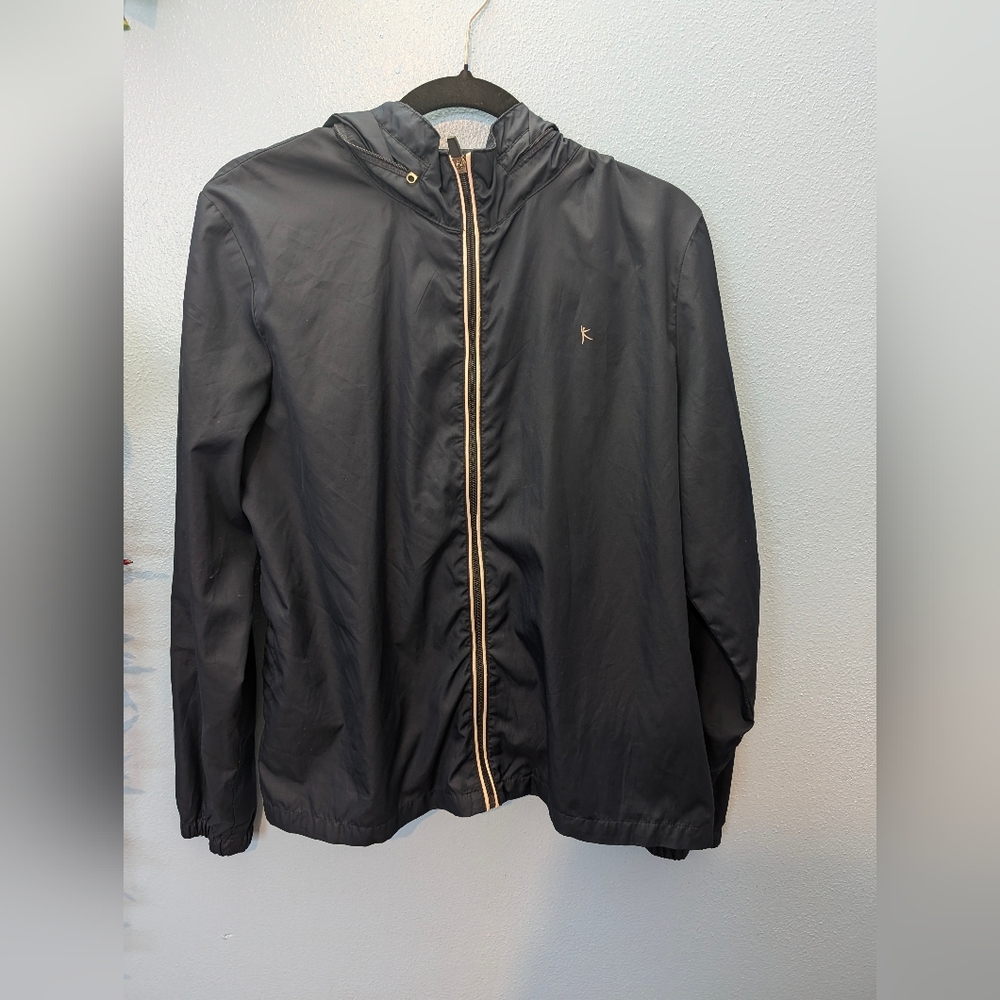 Danskin Navy Blue Hooded Jacket with White Trim